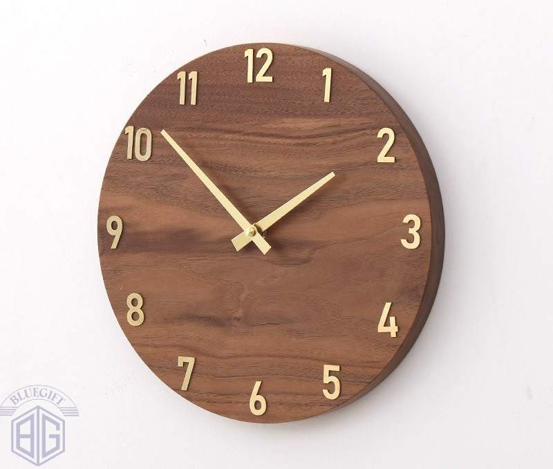 12 mẫu đồng hồ treo tường bằng gỗ đẹp in logo sắc nét