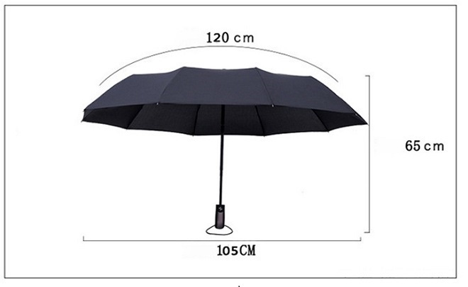 Kích thước dù cầm tay che nắng mưa in thông tin | 4 loại phổ biến
